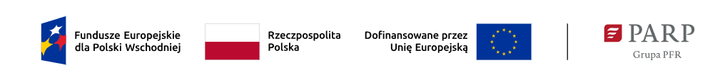 Fundusze Europejskie dla Polski Wschodniej, Rzeczpospolita Polska, Dofinansowane przez Unię Europejską, PARP Grupa PFR